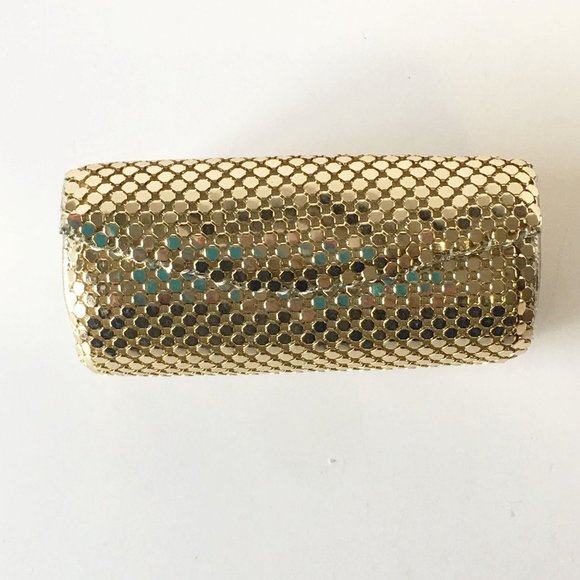 Golden Mesh Metal Lipstick Case Vintage Accessories - Picture 2 of 5